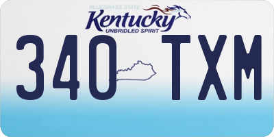 KY license plate 340TXM