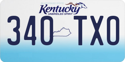 KY license plate 340TXO