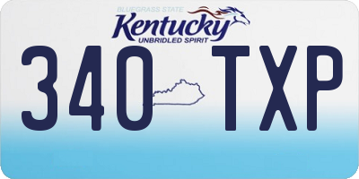 KY license plate 340TXP