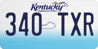KY license plate 340TXR
