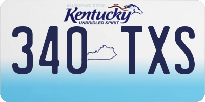 KY license plate 340TXS