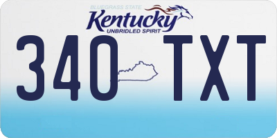 KY license plate 340TXT