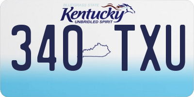 KY license plate 340TXU