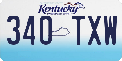 KY license plate 340TXW