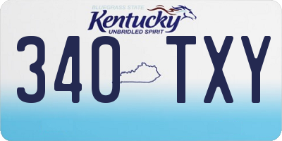 KY license plate 340TXY
