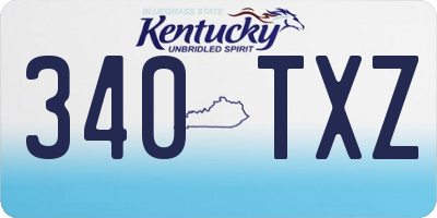 KY license plate 340TXZ