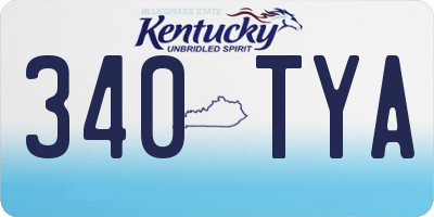 KY license plate 340TYA