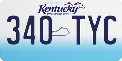 KY license plate 340TYC