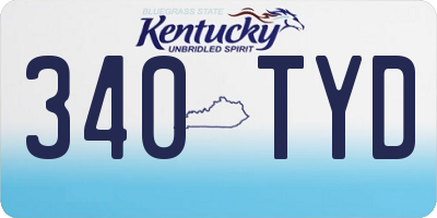 KY license plate 340TYD