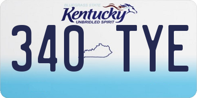 KY license plate 340TYE