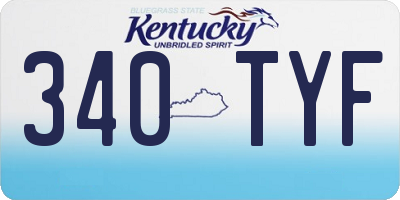 KY license plate 340TYF
