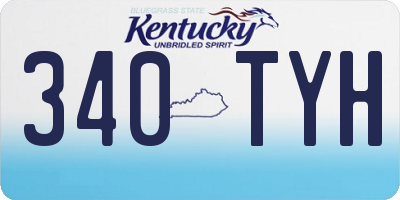 KY license plate 340TYH