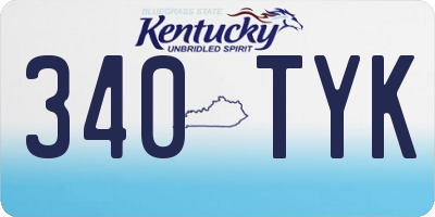 KY license plate 340TYK