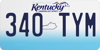KY license plate 340TYM