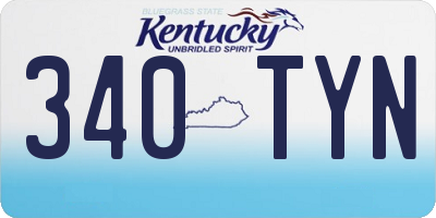 KY license plate 340TYN
