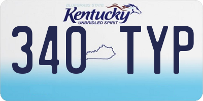 KY license plate 340TYP