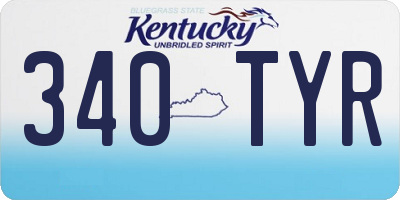 KY license plate 340TYR
