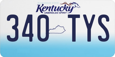KY license plate 340TYS