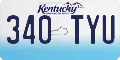 KY license plate 340TYU