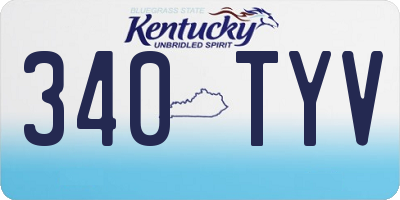 KY license plate 340TYV