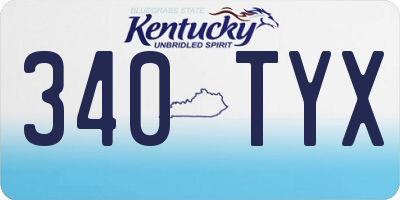 KY license plate 340TYX