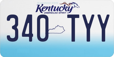 KY license plate 340TYY