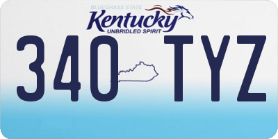 KY license plate 340TYZ