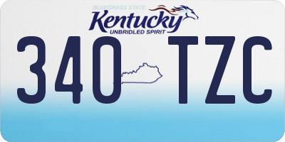 KY license plate 340TZC