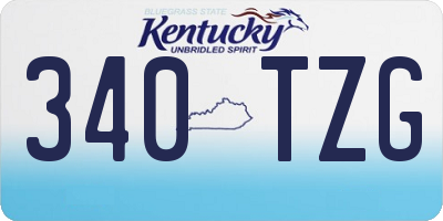 KY license plate 340TZG