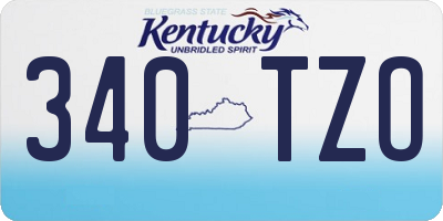 KY license plate 340TZO