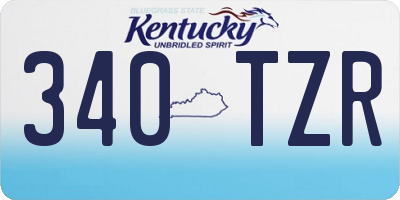 KY license plate 340TZR