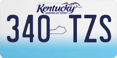 KY license plate 340TZS