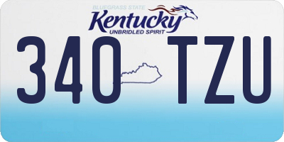 KY license plate 340TZU