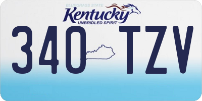 KY license plate 340TZV