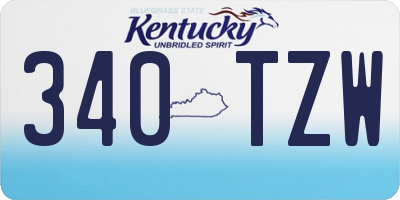 KY license plate 340TZW