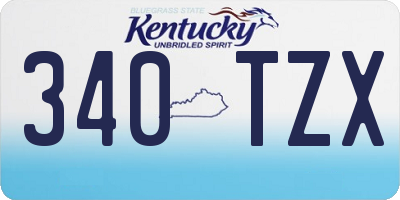 KY license plate 340TZX