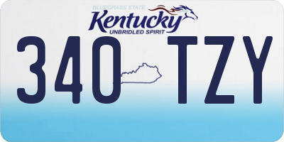 KY license plate 340TZY