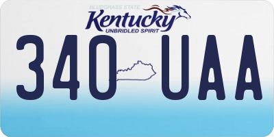 KY license plate 340UAA