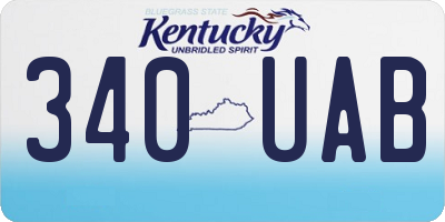 KY license plate 340UAB