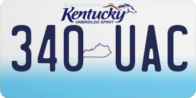 KY license plate 340UAC
