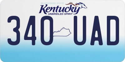 KY license plate 340UAD