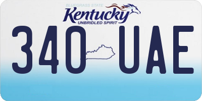 KY license plate 340UAE