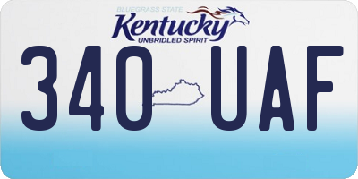 KY license plate 340UAF