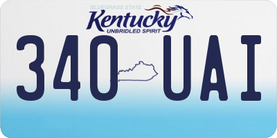 KY license plate 340UAI