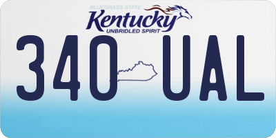 KY license plate 340UAL