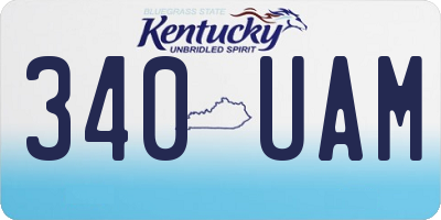 KY license plate 340UAM
