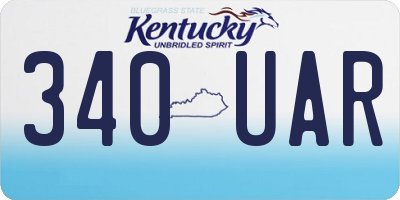 KY license plate 340UAR