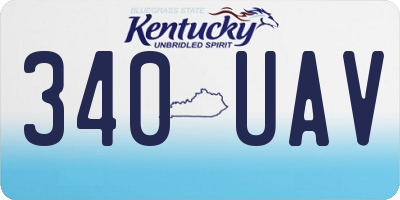 KY license plate 340UAV
