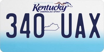 KY license plate 340UAX