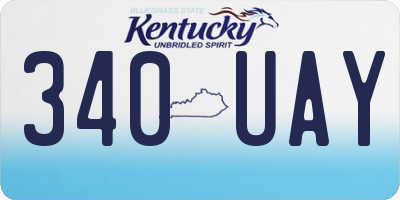 KY license plate 340UAY